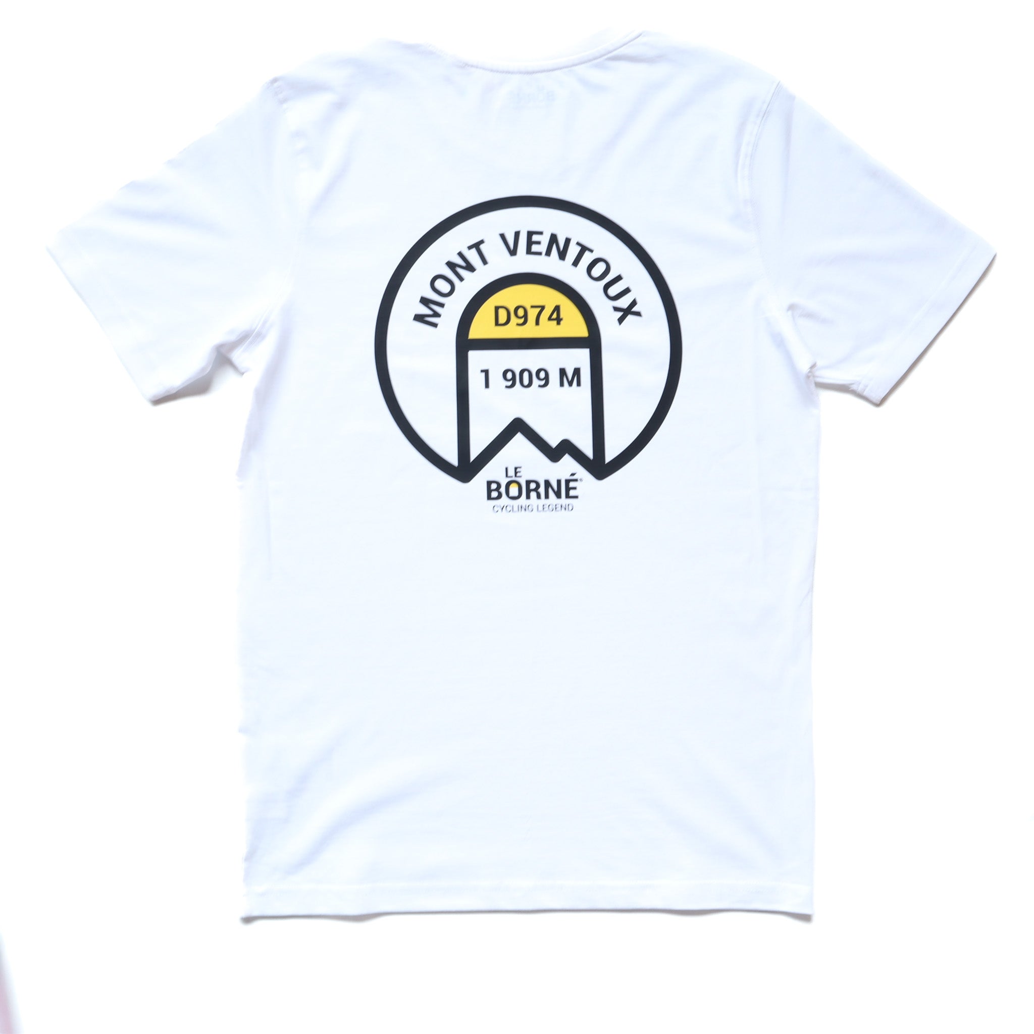 Dos du t-shirt cyclisme Mont Ventoux avec logo imprimé blanc