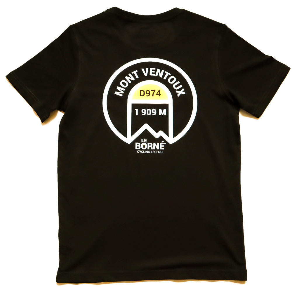 Dos du t-shirt cyclisme Mont Ventoux avec logo imprimé noir